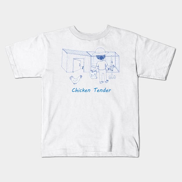 Chicken Tender - Blue Kids T-Shirt by kinetic-passion